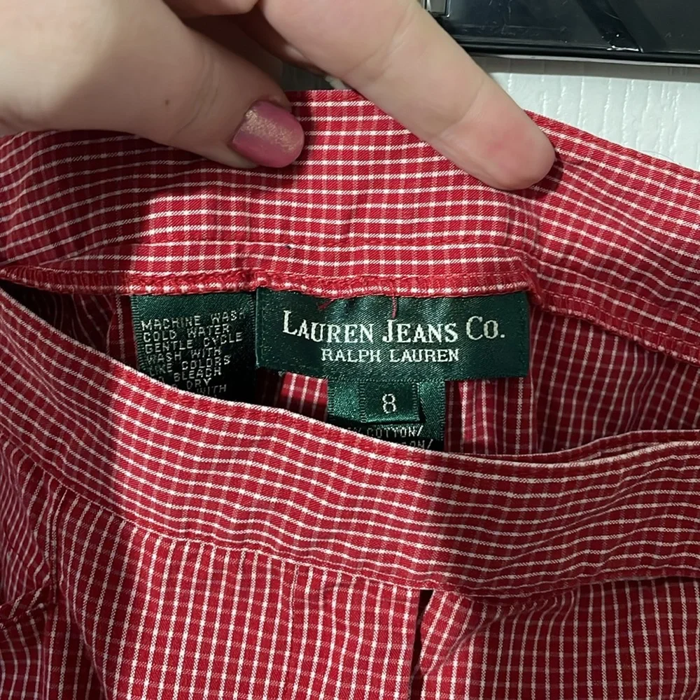 Vintage Ralph Lauren Lauren Jeans Co. Red & White 60’s Style Cigarette Pants - Picture 4 of 5